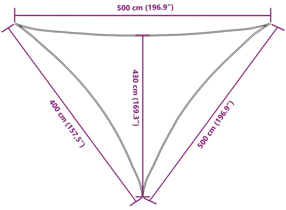 Para-sol estilo vela tecido oxford triangular 4x5x5 m laranja