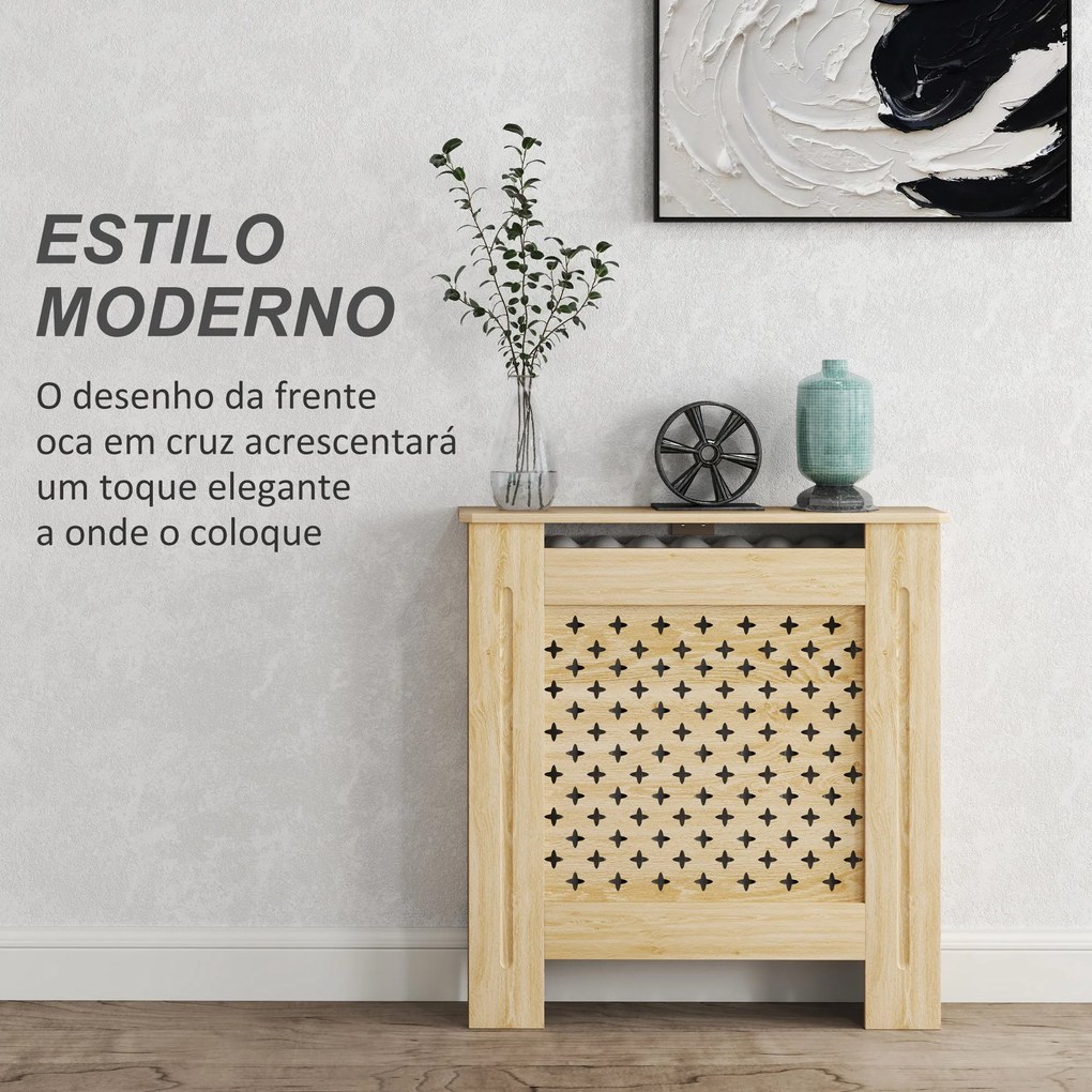 Cobertura de Radiador "Nordic" – MDF – 78x19x82 cm – Carvalho