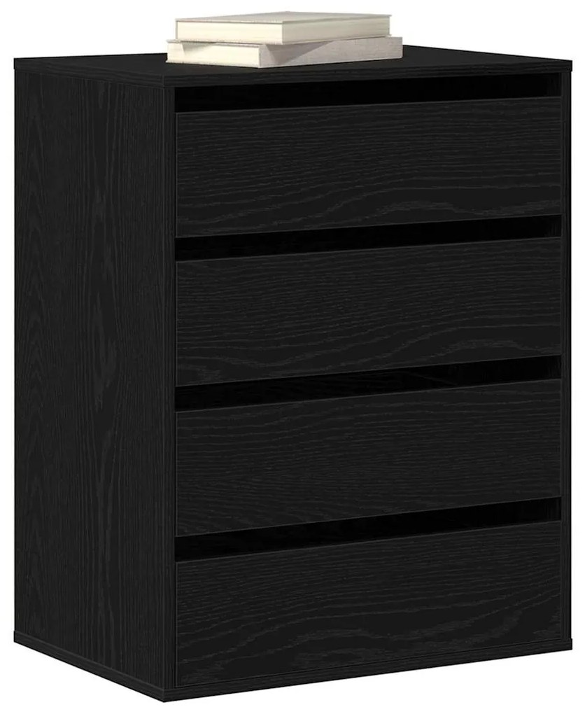 Cômoda vidaXL Preto Carvalho 60x41x76 cm Madeira Derivada