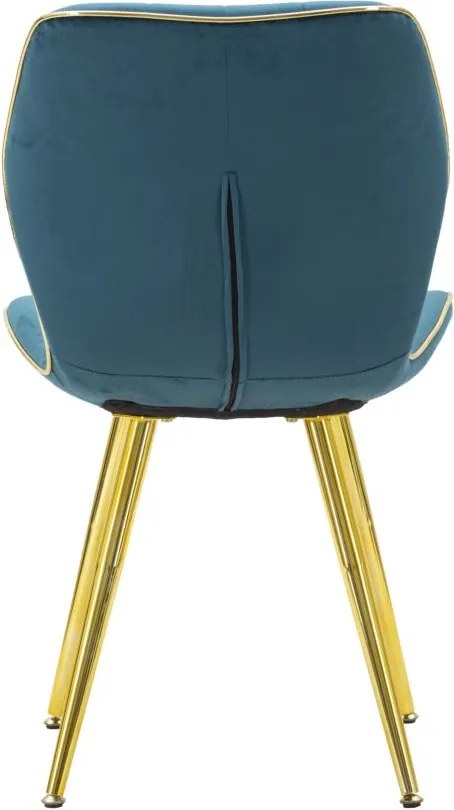 CONJUNTO DE 2 CADEIRAS 46X58X77 CM AZUL-VERDE E DOURADO