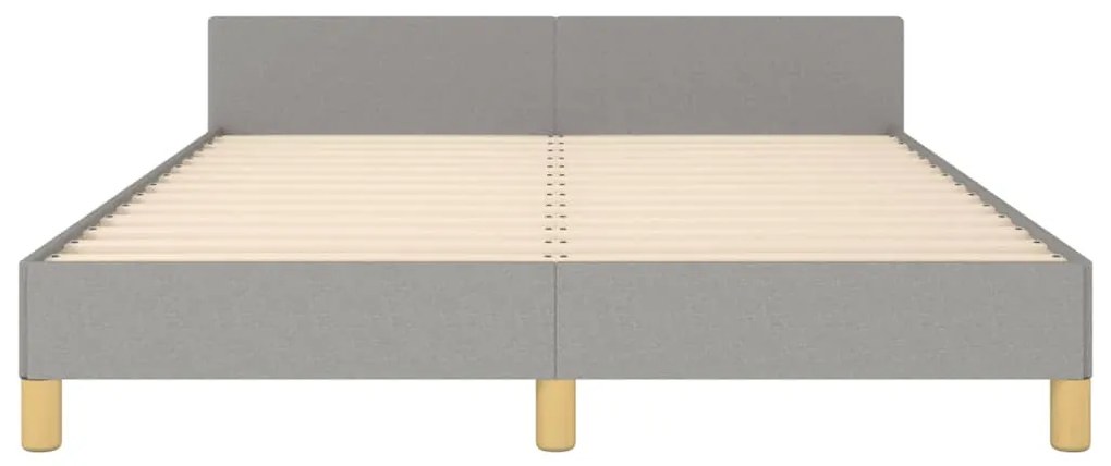 Estrutura de cama sem colchão 140x190 cm tecido cinzento-claro