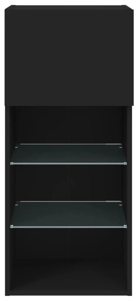 Móvel de TV com luzes LED 40,5x30x90 cm preto