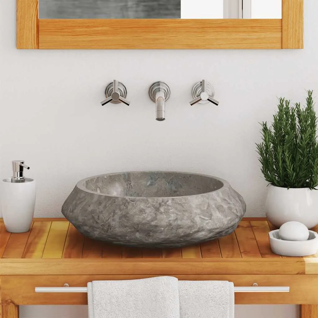 Lavatório Ø40x12 cm mármore cinzento