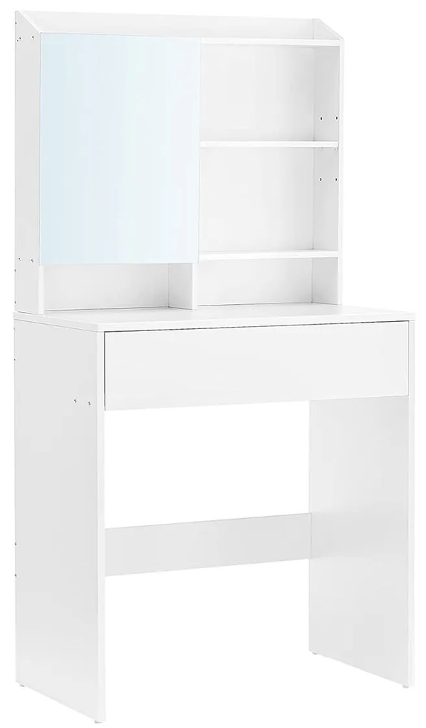 Penteadeira com espelho compacto e área de armazenamento | VASAGLE | 70 x 40 x 136 cm | branco | RDT118W01.