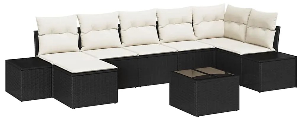 Conjunto de Sofá de Jardim de 7 Peças com Almofadas em Rattan Poliéste