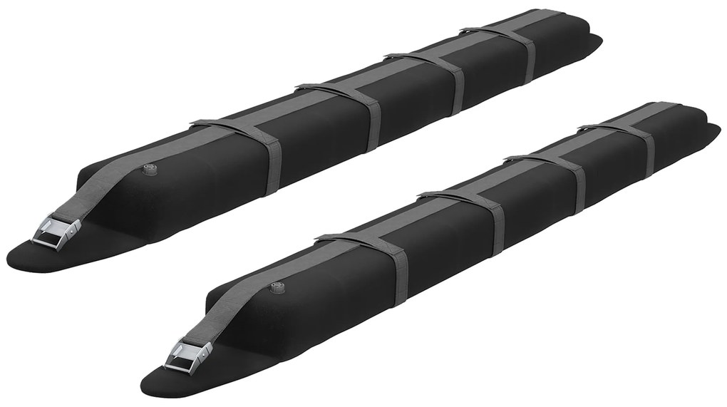 HOMCOM Barras de Tejadilho Universais para Veículos com Função Insuflável e Correias de Fixação 2 Peças Carga 75 kg 120x12x7 cm Preto | Aosom Portugal