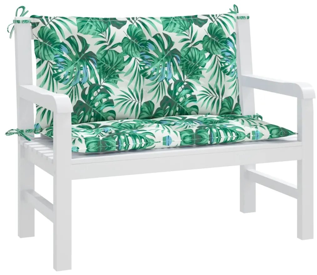 Almofadões banco jardim 2 pcs 100x50x7 cm oxford padrão folhas