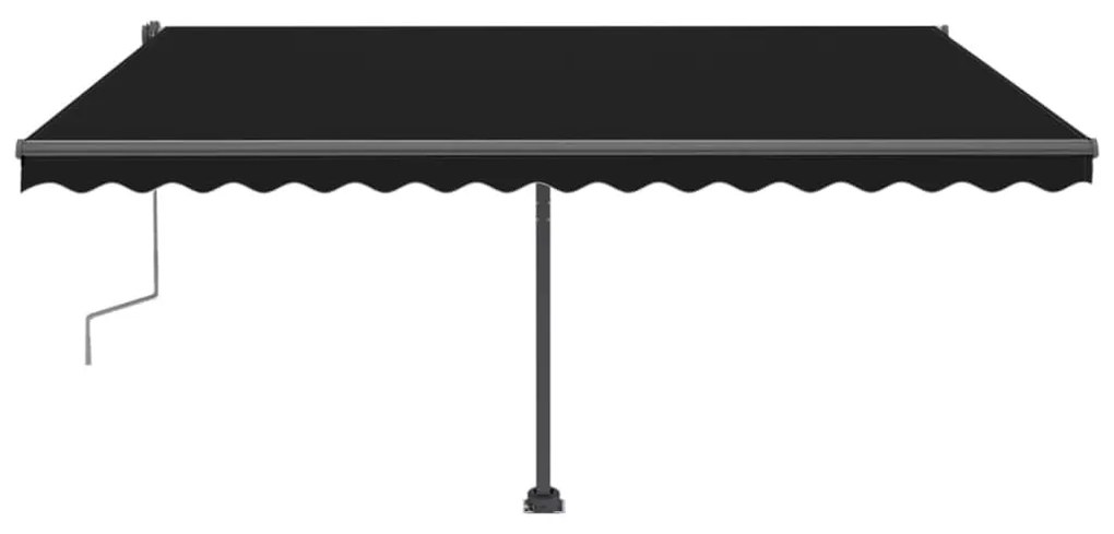 Toldo retrátil manual com LED 400x300 cm antracite