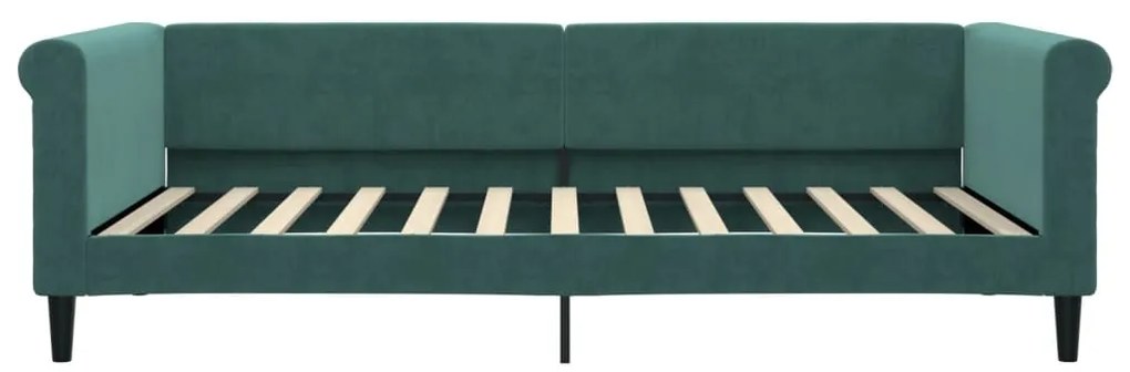 Sofá-cama 100x200 cm veludo verde-escuro