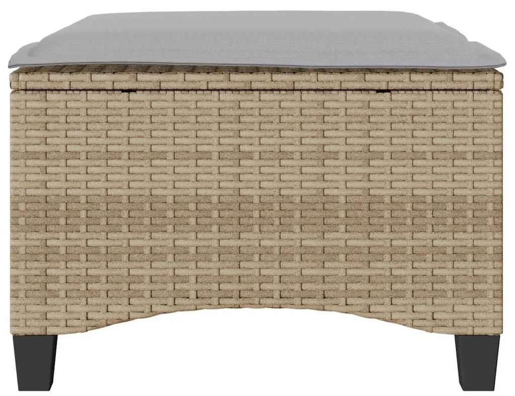 Bancos de jardim com almofadas 2 unid 55x55x36 cm vime PE bege