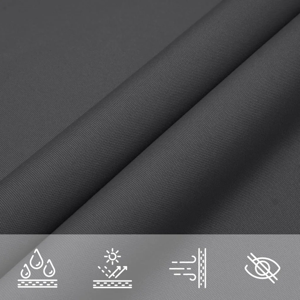 Para-sol estilo vela tecido oxford triangular 5x7x7 m antracite