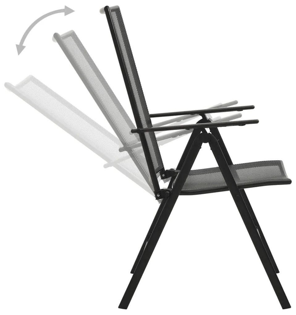 Cadeiras em rede dobráveis 4 pcs aço antracite