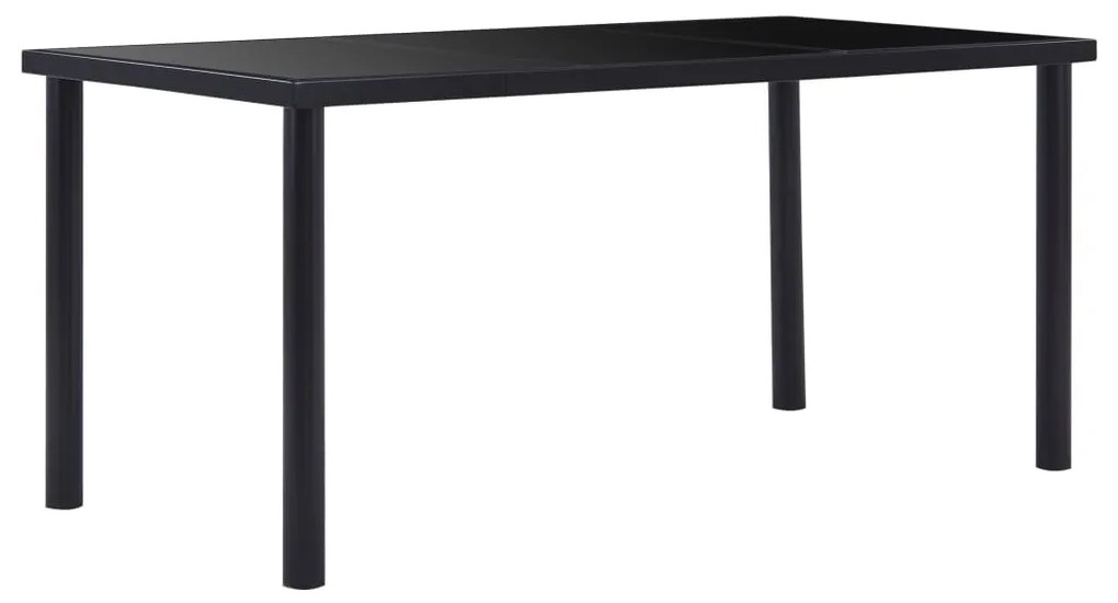 9 pcs conjunto de jantar couro artificial preto