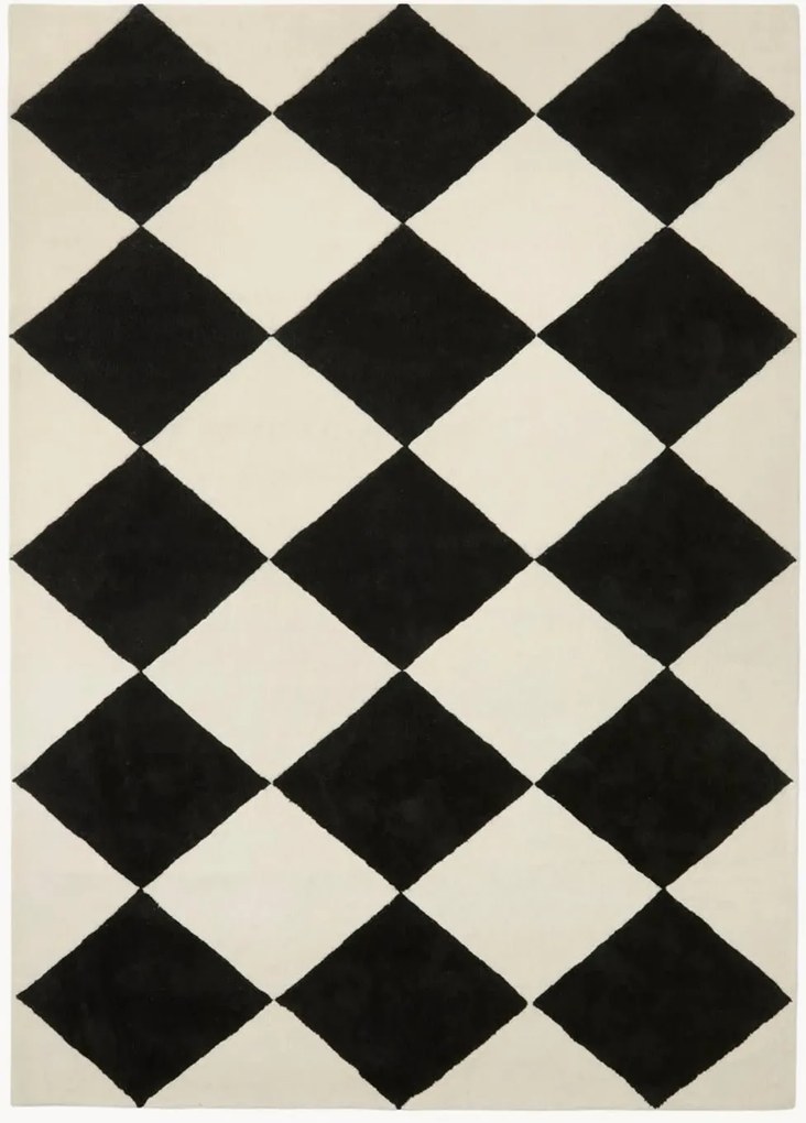 Tapete em lã artesanal de pelo curto Tenman