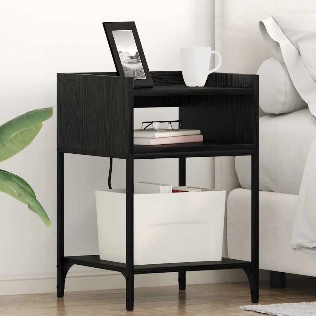 vidaXL Armários de Canto 2 pcs Carvalho preto 40 x 40 x 61 cm