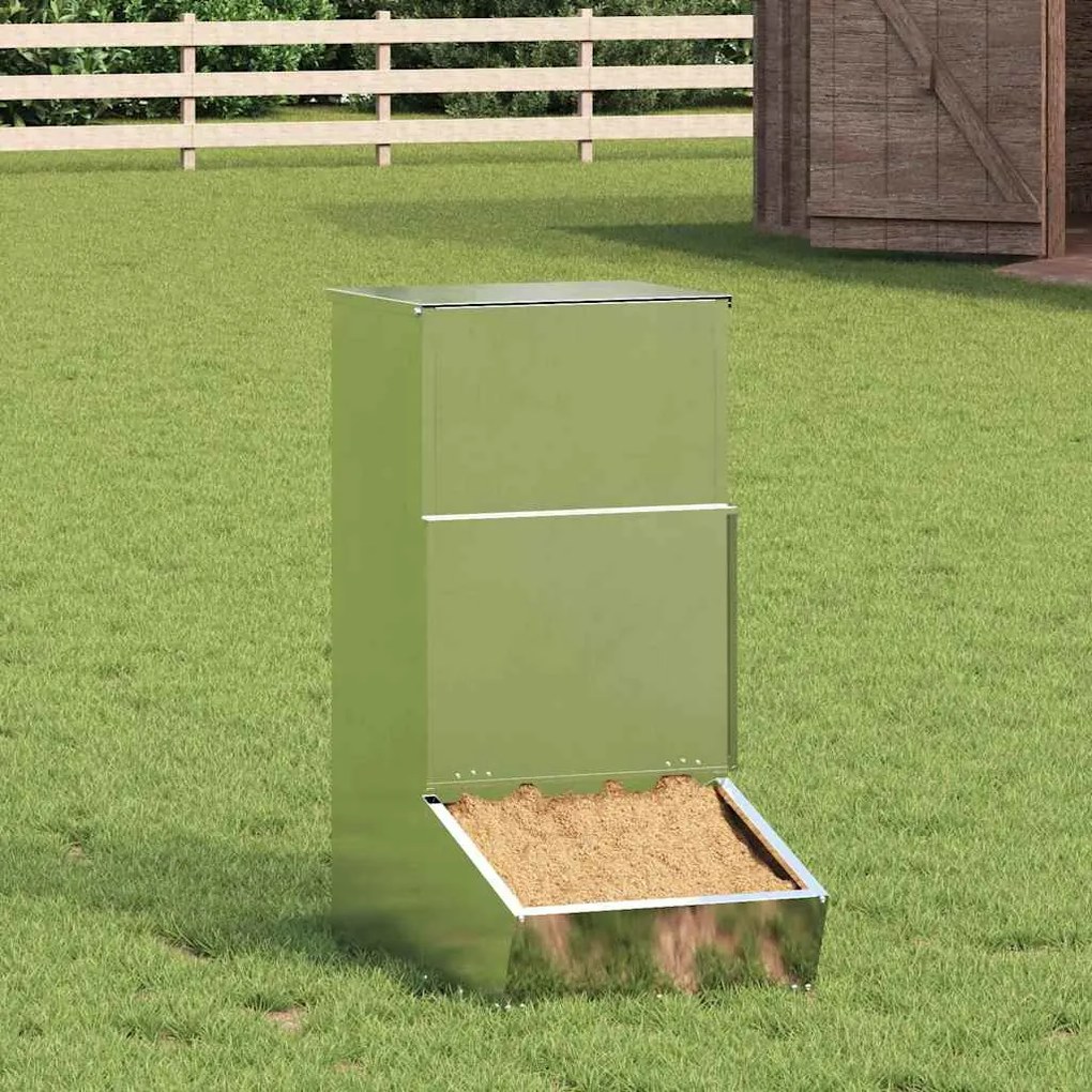 vidaXL Comedouro para Porcos Prateado 55 x 38 x 76 cm Aço Galvanizado