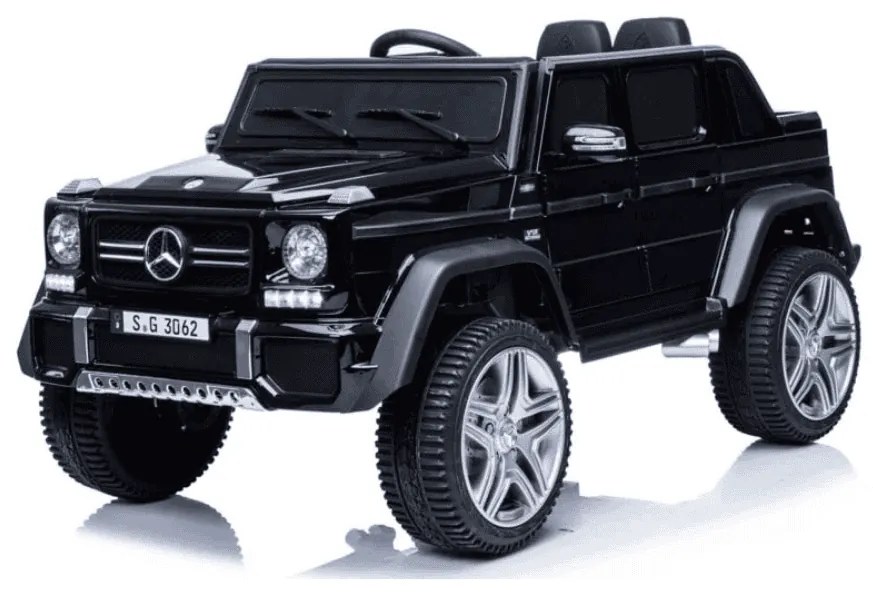 Carro elétrico para crianças Mercedes-Maybach G650, 12V, pneus em borracha, assento em pele sintética Preto