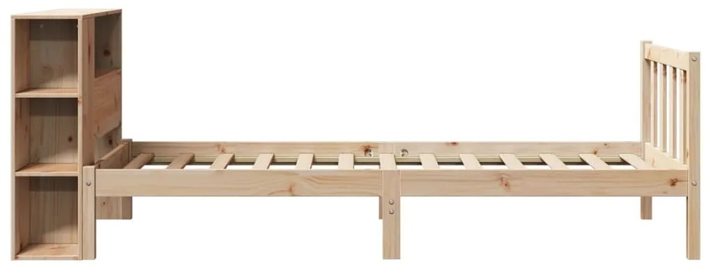Cama com estante sem colchão 100x200 cm pinho maciço