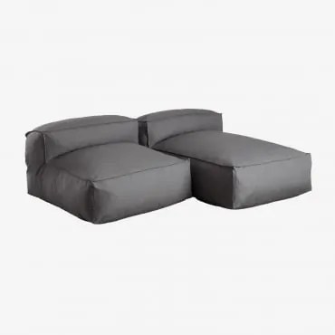 Sofá Chaise Longue Modular De 2 Peças Para Dojans De Jardim Cinza Granito - Sklum