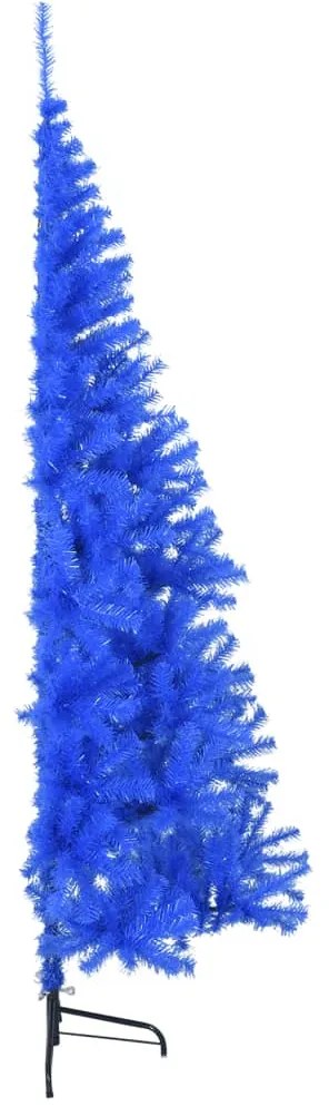 Meia árvore de Natal artificial com suporte 210 cm PVC azul