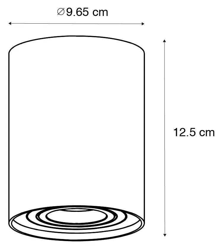 Foco de teto inteligente bronze escuro giratório e inclinável Incl. Wifi GU10 50mm - Rondoo Up