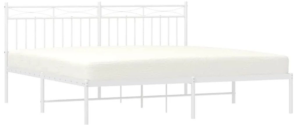 Estrutura de cama com cabeceira 183x213 cm metal branco