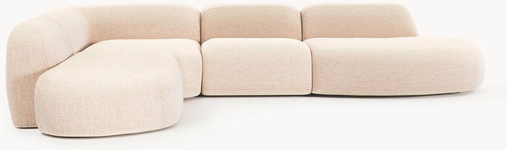 Sofá de canto modular XL em bouclé Wolke