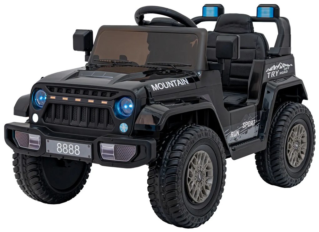 Carro elétrico para Crianças Off Road MOUNTAIN 12V Rodas Espuma EVA, Assento Couro ecológico Preto