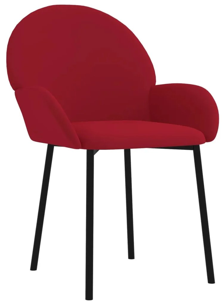 Cadeiras de jantar 2 pcs veludo vermelho tinto