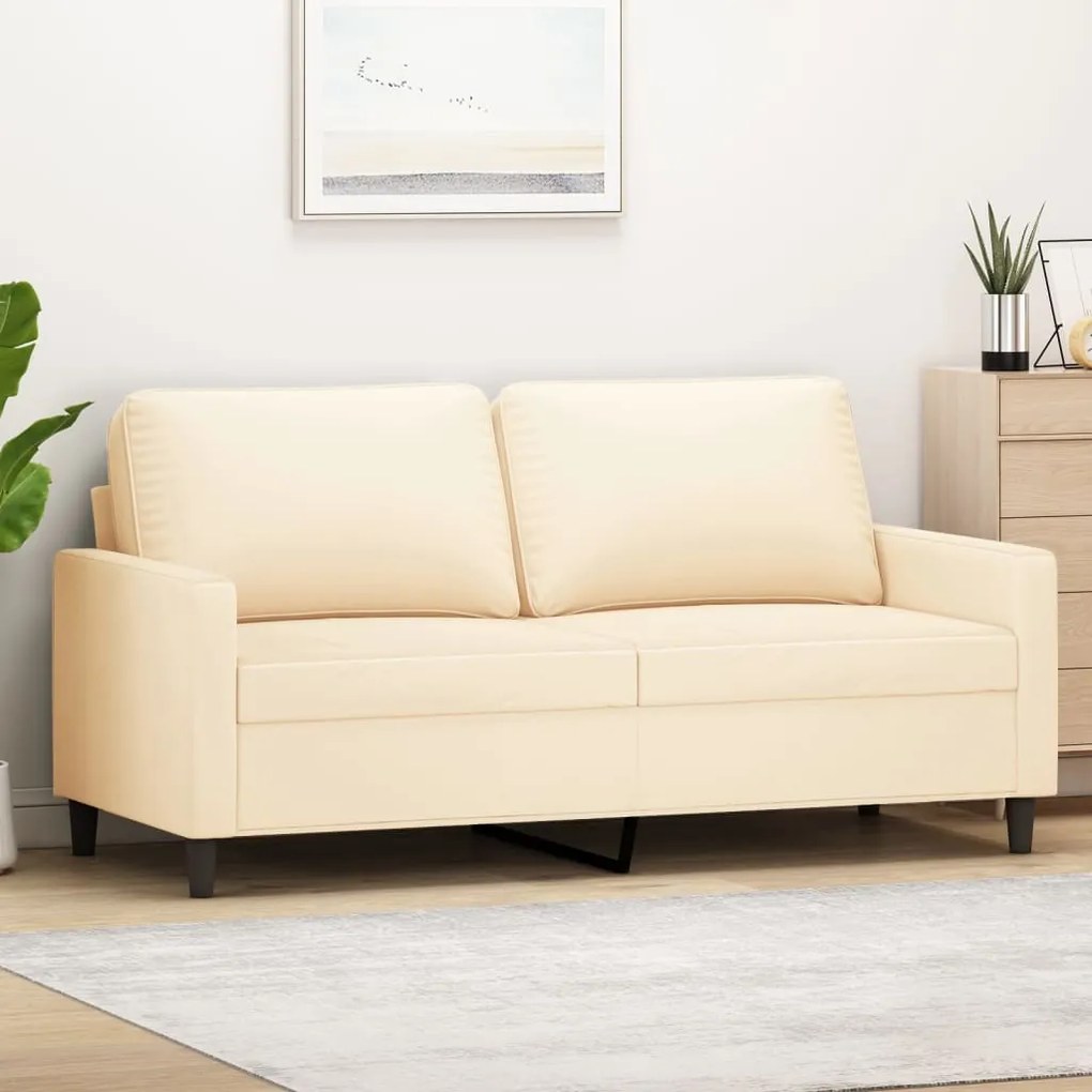 vidaXL Sofá de 2 lugares veludo 140 cm cor creme