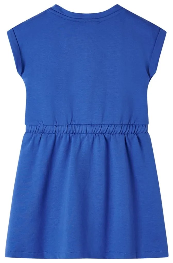 Vestido de criança com cordão azul-cobalto 116