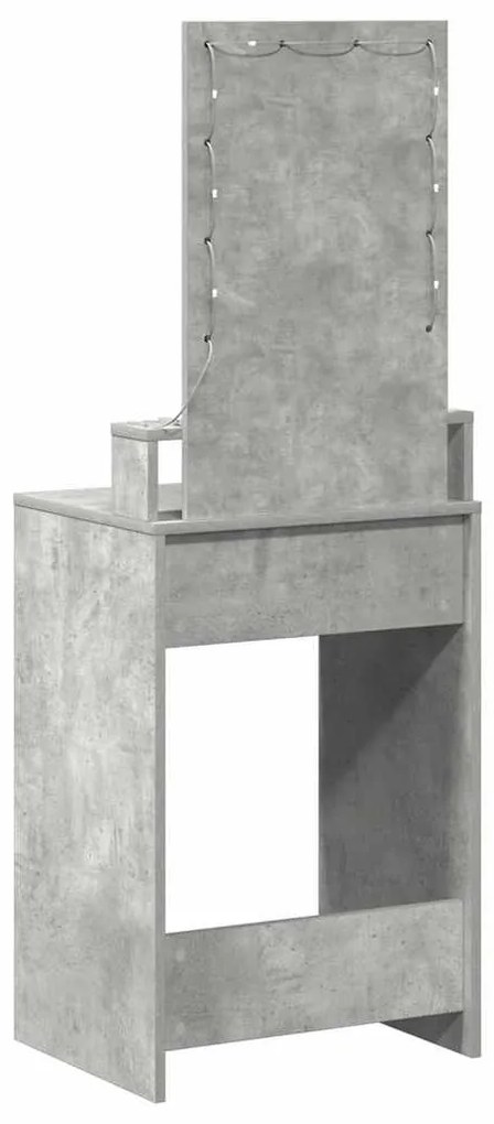 Mesa de Maquilhagem com Luzes LED Cinzento Betão 50x41x140 cm