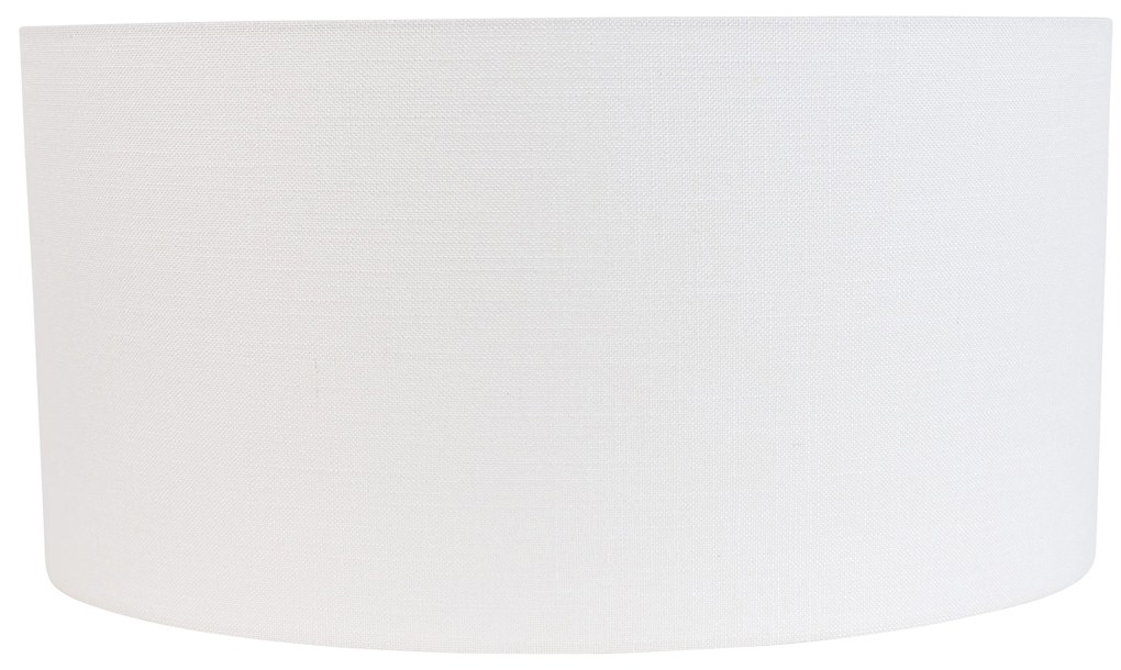 Abajur de Linho Branco Oval 50/33/25 Moderno