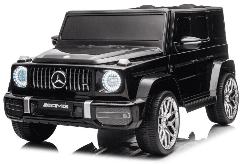 Carro elétrico para crianças Mercedes-Benz G63 AMG 24V, 4x4, 2 Lugares assento couro sintético, Rodas Eva Macias Preto