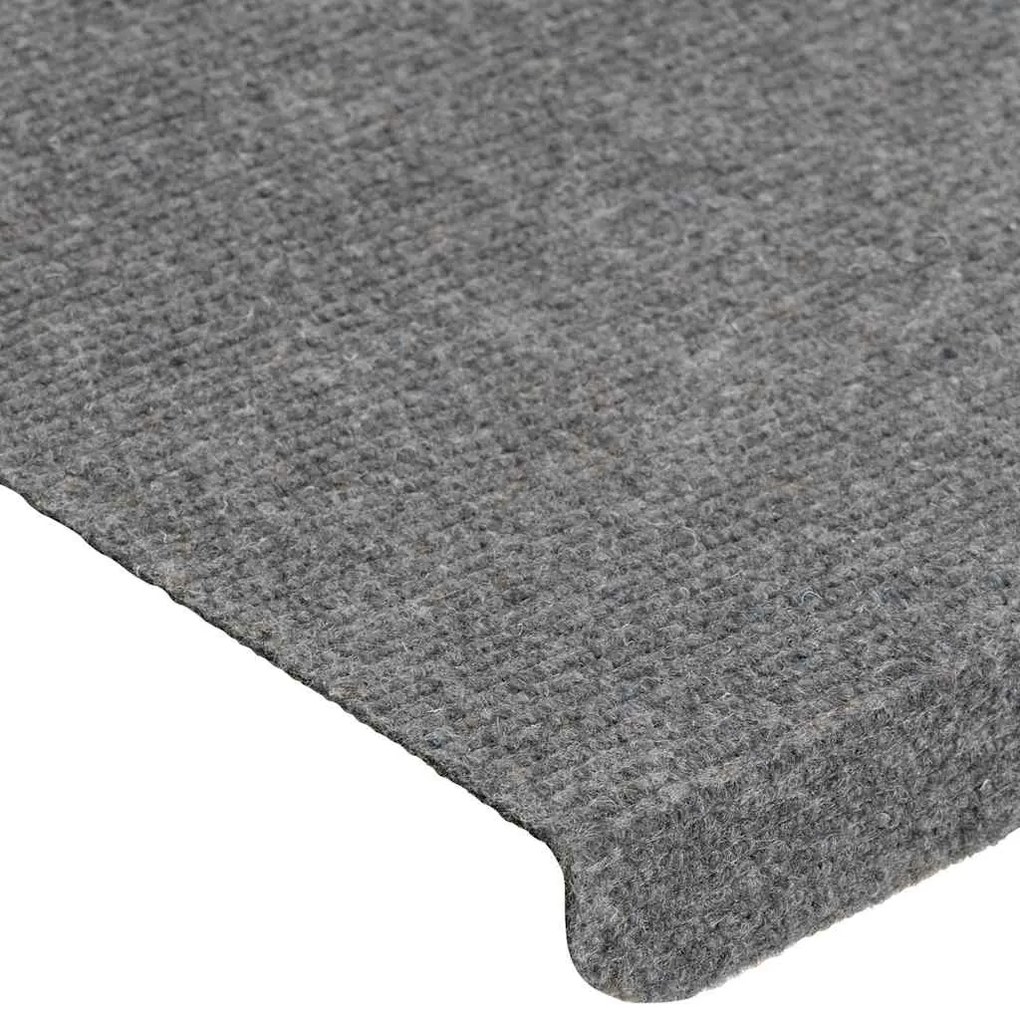 Tapetes de escada adesivos 30 pcs 65x24,5x3,5 cm cinzento