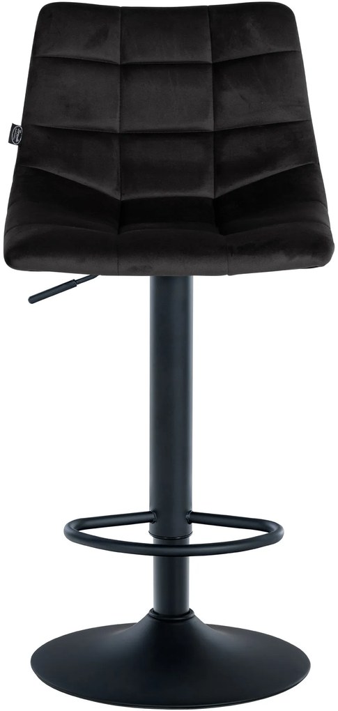 Banco de bar Jerry em veludo com estrutura preta 87-108,5 x 43 x 46,5 cm Preto