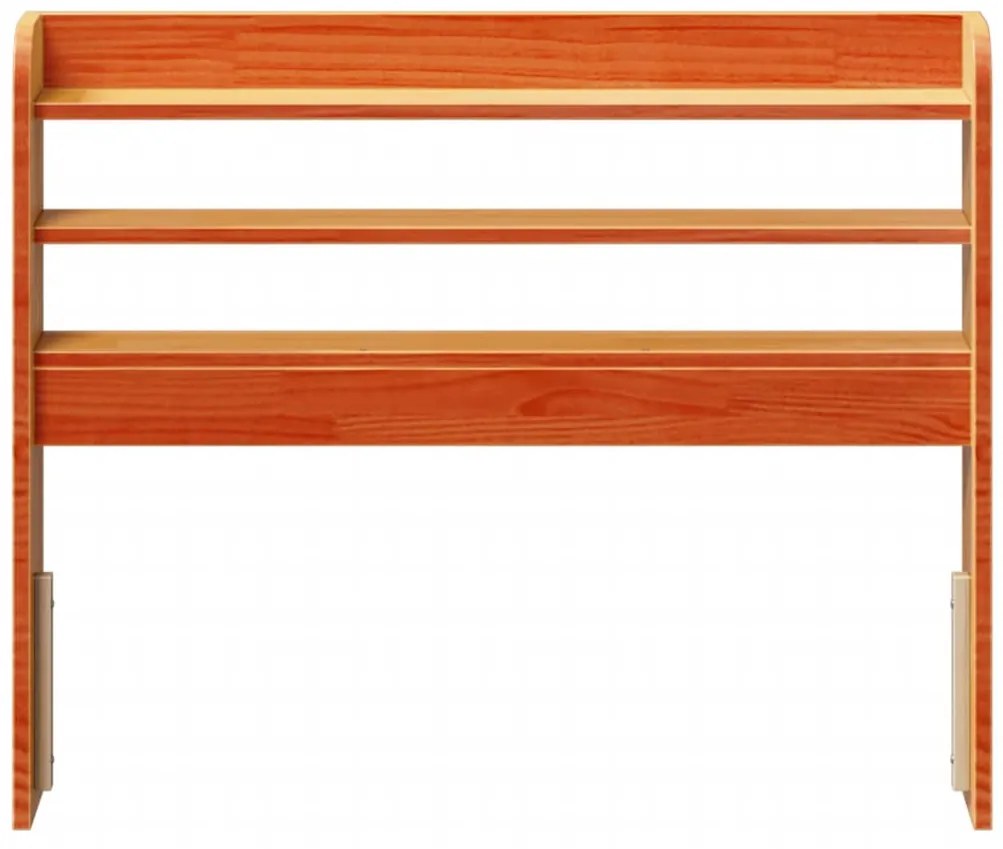 Cabeceira com prateleiras 90 cm pinho maciço castanho-mel