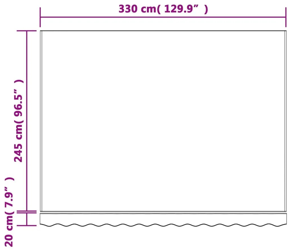 Tecido de substituição para toldo 3,5x2,5 m riscas multicor