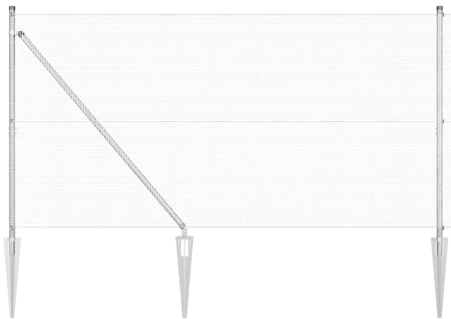 Cerca de Arame Soldado com 7 Postes de Espinho 10 x 1,4 m Aço Galvaniz