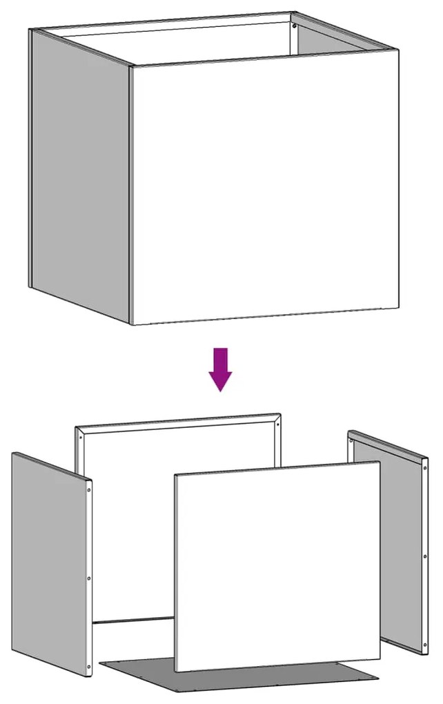 Vasos/floreiras 2 pcs 32x30x29 cm aço galvanizado prateado