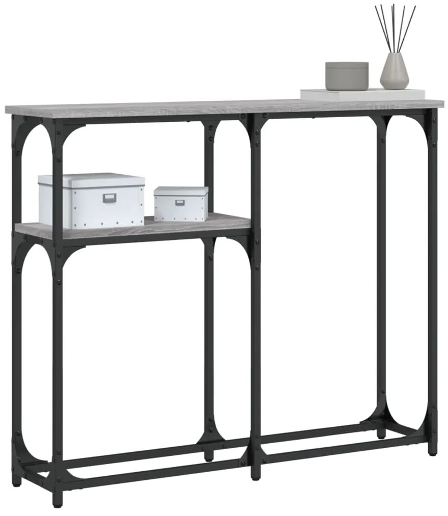 Mesa consola 90x22,5x75 cm derivados de madeira cinzento sonoma