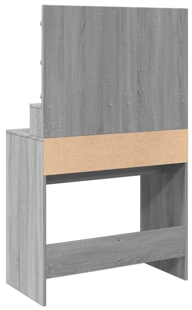 Toucador com LED 80x41x134,5 cm cinzento sonoma