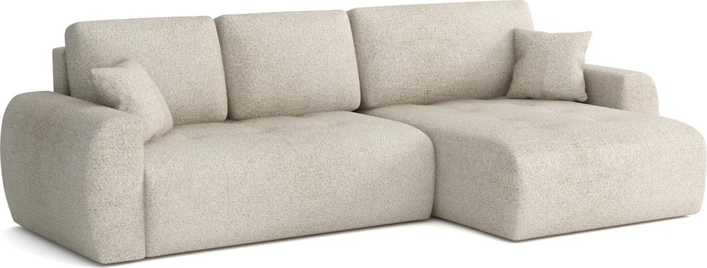 Sofá de canto Calexico 101, Cama com arrumação, 250x142x87cm, 91 kg, Pernas: Plástico