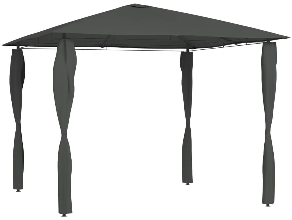 vidaXL Gazebo 3x3x2,6 m com capas para postes 160 g/m² antracite