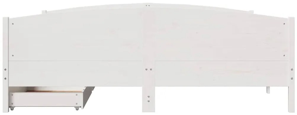 Cama sem colchão 180x200 cm madeira de pinho maciça branco