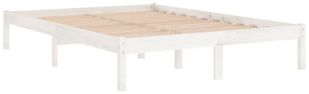 Estrutura cama pequena casal 120x190 cm pinho maciço branco