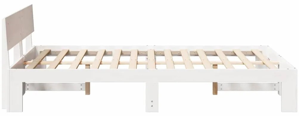 Estrado de Cama com Cabeceira Branco 120x200 cm Madeira de Pinho Maciç