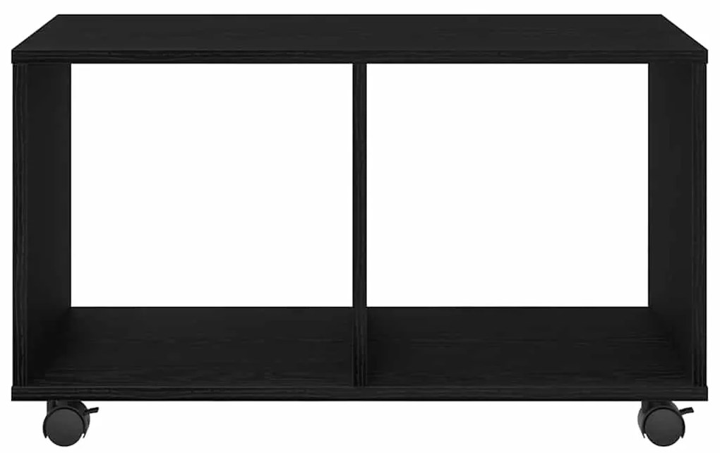 Mesa de Apoio vidaXL com Rodas Preto Carvalho 72x33x42,5 cm Madeira En