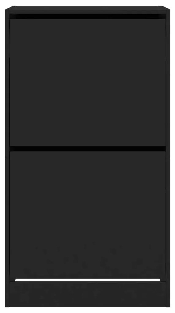 Sapateira c/ 2 gavetas articuladas 60x42x108 cm preto