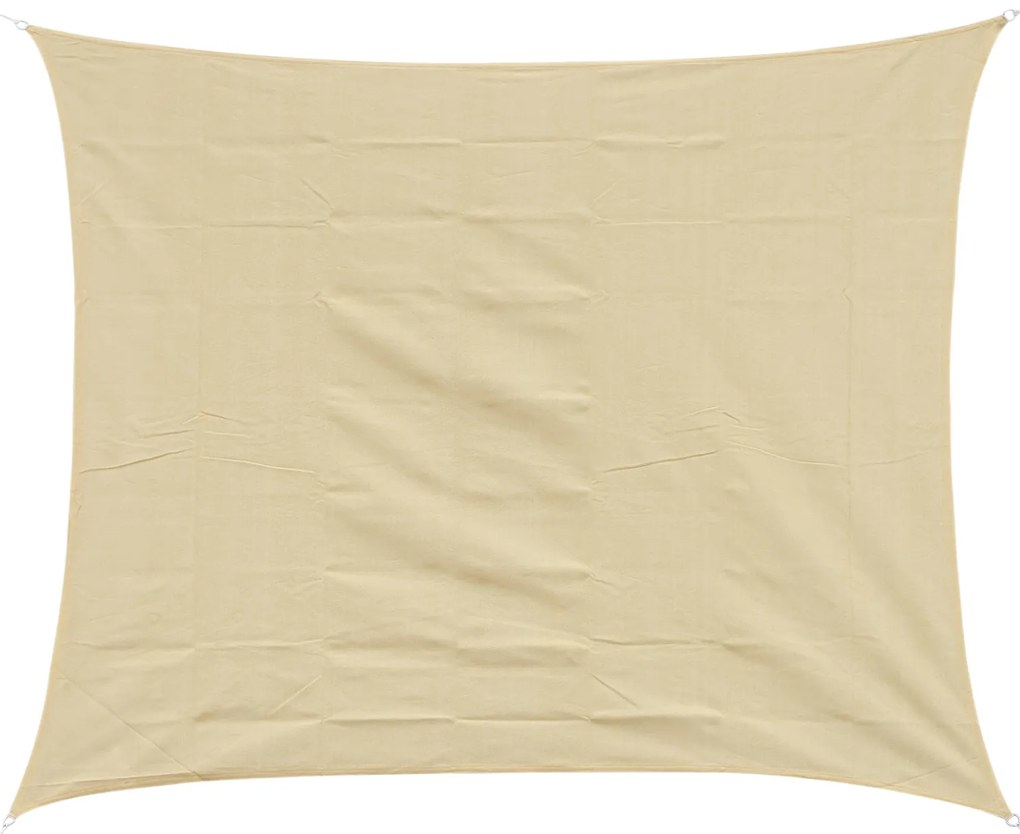 Outsunny Vela de Sombra Retangular 3x4 m Toldo Vela de HDPE com Proteção UV Aneis em Forma de D e Cordas para Jardim Pátio Piscina Areia